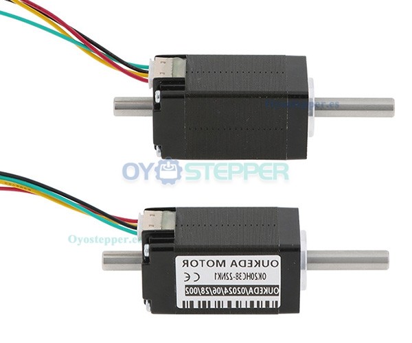 Oukeda Motor paso a paso Nema 8 bipolar eje hueco 1.8° 3.13Ncm 0.6A 5.4V 2 fases doble eje